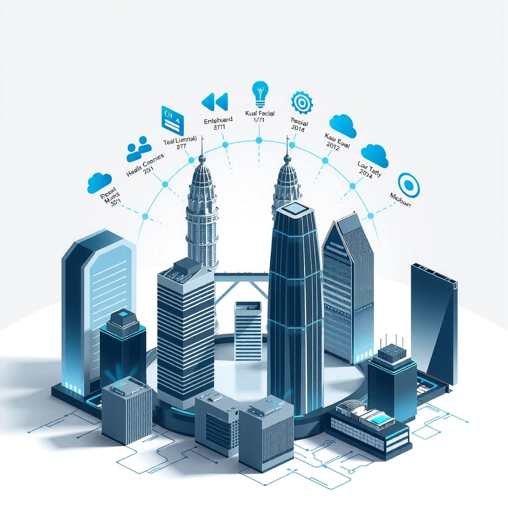 AI technology background with Malaysia skyline